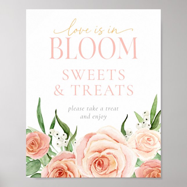 Poster Love Is In Bloom Sweets & Treats Table Sign  (Frente)