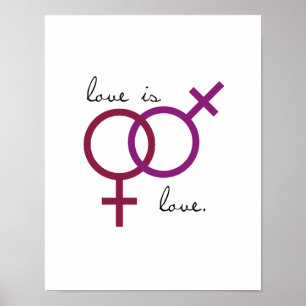 Póster Love is Love (mulheres) do mesmo sexo
