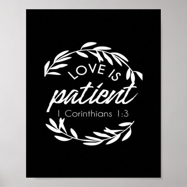 Poster Love Is Patient Corinthians Scripture Minimal Desi (Frente)