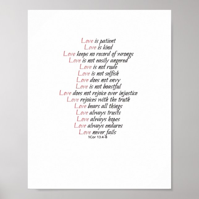 Poster Love Is Patient Elegant Style  (Frente)