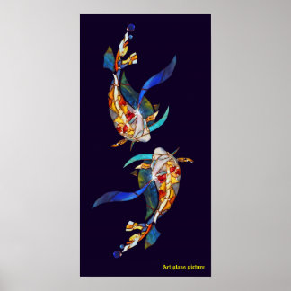 Póster Love Kissing Koi Fish WedPoster vertical