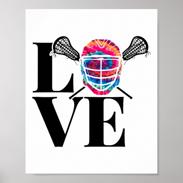 Poster Love Lacrosse Shirt Para Lacrosse Player Lax (Frente)