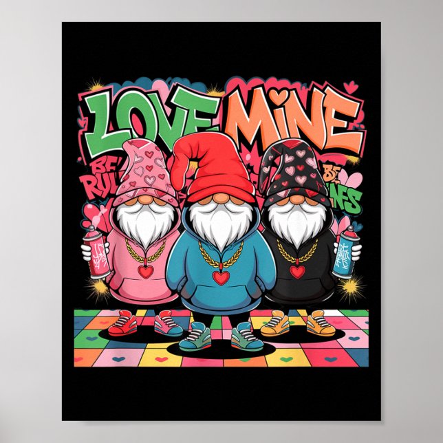 Poster Love Mine Gnomes Urban Street Art Valentines Graff (Frente)