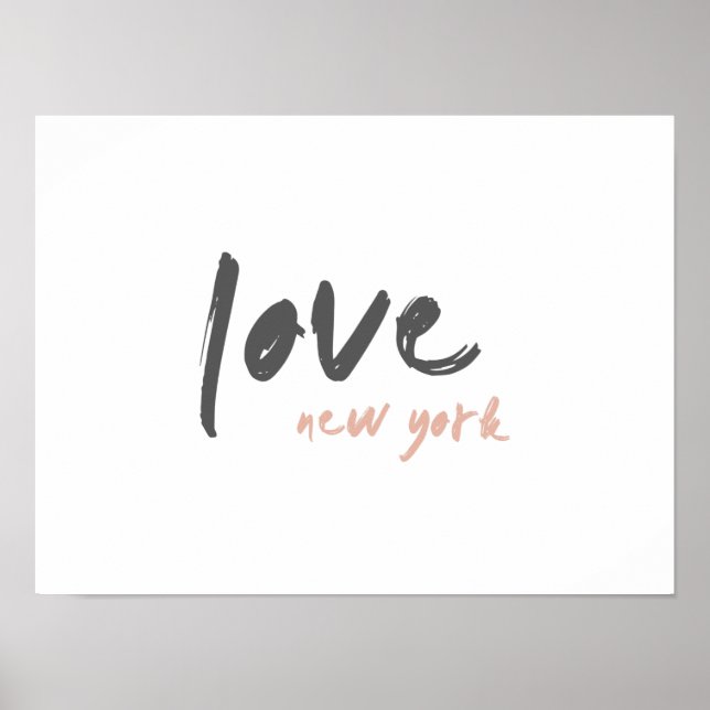 Poster Love New York | NYC EUA Modern Wanderlust rosa (Frente)