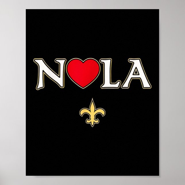 Poster Love Nola New Orleans Fleur De Lis Heart Nola (Frente)