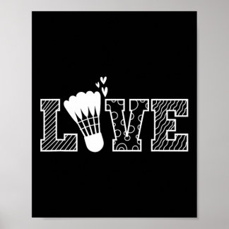 Poster Love Shuttle Dminton Racket