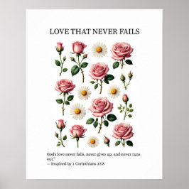 Poster Love that never fails Christian wall art