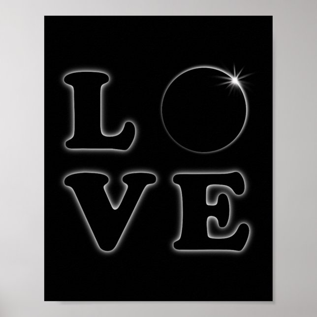Poster Love Total Solar Eclipse 04 08 2024 Totalidade (Frente)