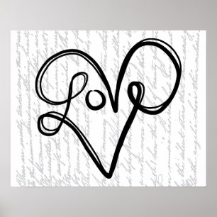Póster Love Typografia Text Art