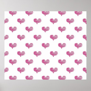 Poster Love Valentine's Day Hot Pink Heart Sketch