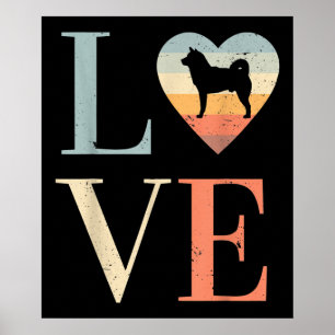 Poster Love Vintage Siberian Husky Gift   Oferta de Dias 
