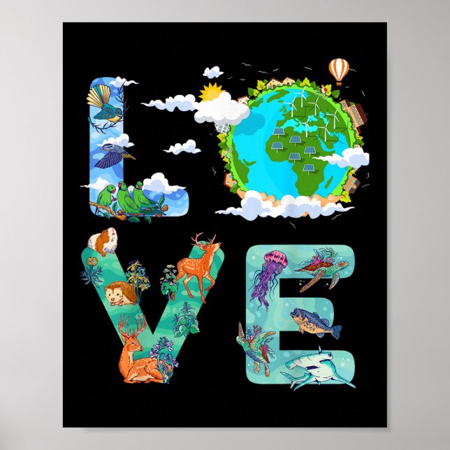 Poster Love World Earth Day Environmental 22 de abril (Frente)