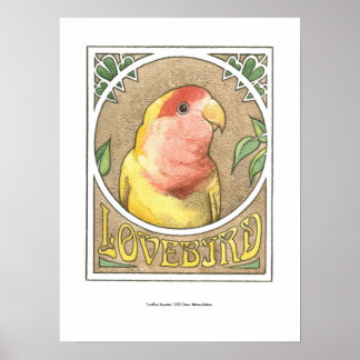 Póster Lovebird Nouveau