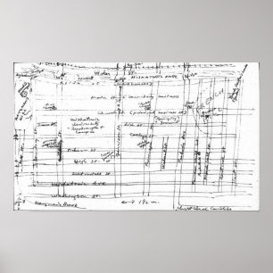 Póster Lovecraft Sketch of Arkham