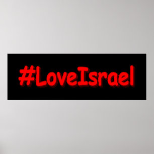 Poster "#LoveIsrael" Design bonito. Comprar Agora