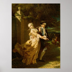 Poster Lovelace que sequestra Clarissa Harlowe, 1867