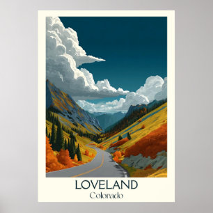 Poster Loveland Colorado Vintage Mountain Valley Art