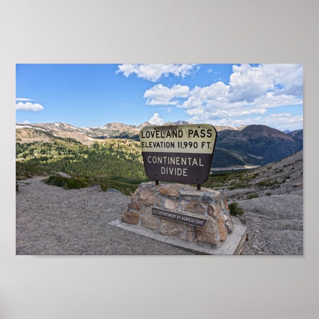 Poster Loveland Pass Sign, Colorado (Frente)
