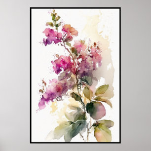Poster Lovely Bougainvillea Watercolor