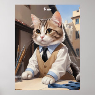 Poster Lover Gato sofisticado de Arquiteto de Gato