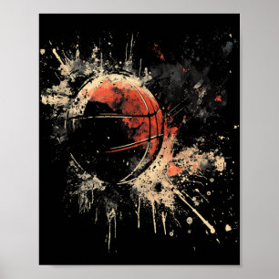 Poster Lover Watercolor Dra, basquetebol Trabalho de arte