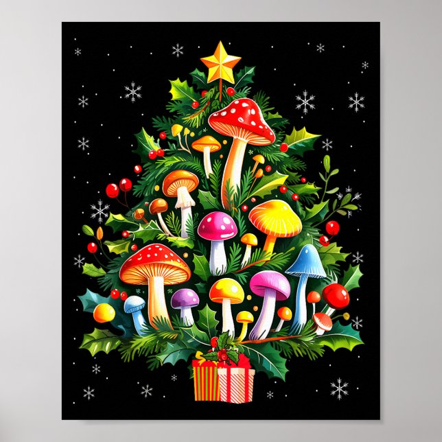 Poster Lover Xmas Mushroom Christmas Tree  (Frente)