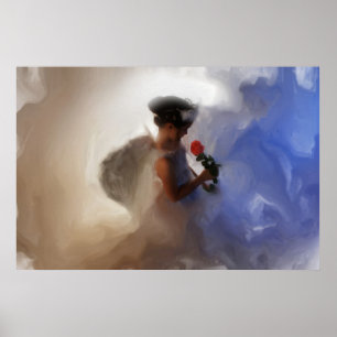 Poster Loving Child Guardian Angel Painting CANVAS