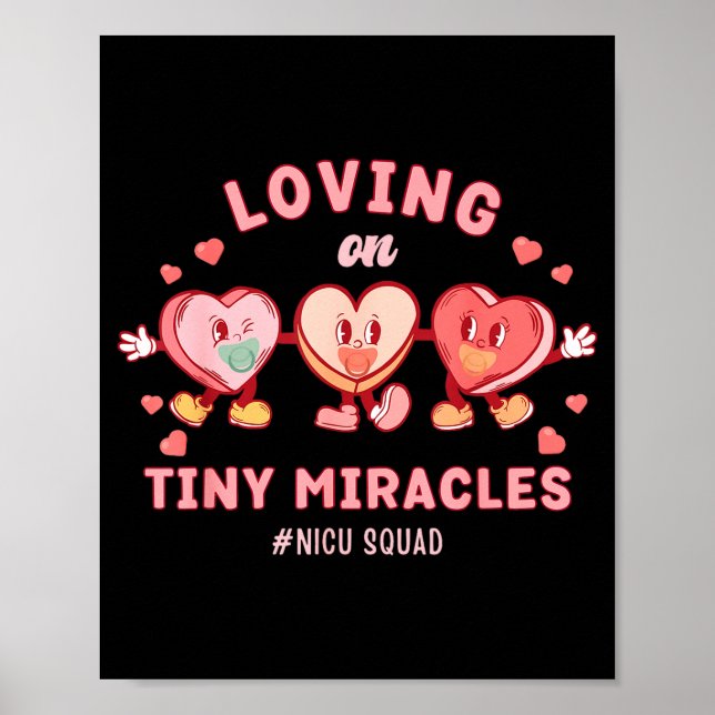 Poster Loving On Tiny Miracles Nicu Squad Valentines Neon (Frente)