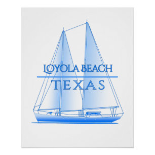 Póster Loyola Beach Coastal Saile Náutico