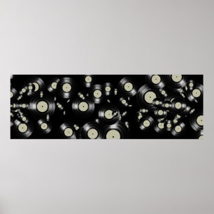 Póster LP music vinyl registra preto