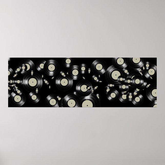 Póster LP music vinyl registra preto (Frente)
