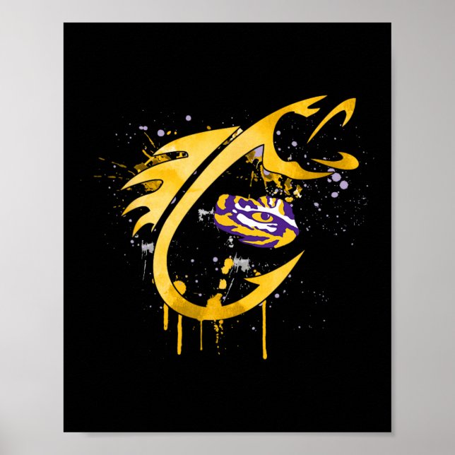 Poster Lsu Tigers Fishing Fish Hook  (Frente)
