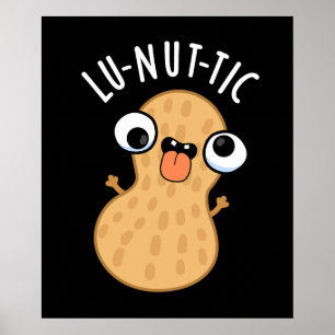 Poster Lu-nut Funny Peanut Puns Dark BG