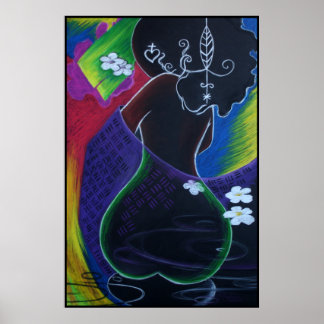 Póster Lua Africana na Água Digital