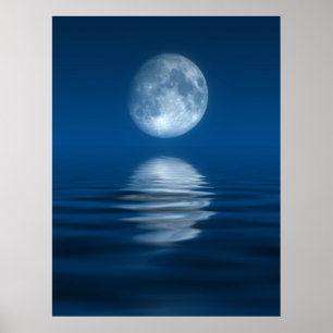 Póster Lua azul