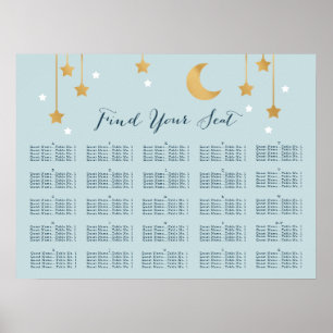 Poster Lua azul e estrelas, gráfico de assentos