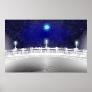 PÓSTER LUA AZUL SOBRE A PONTE DE HAPENNY