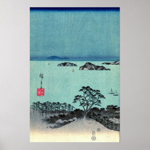 Póster Lua cheia 1857 de Kanazawa deixada