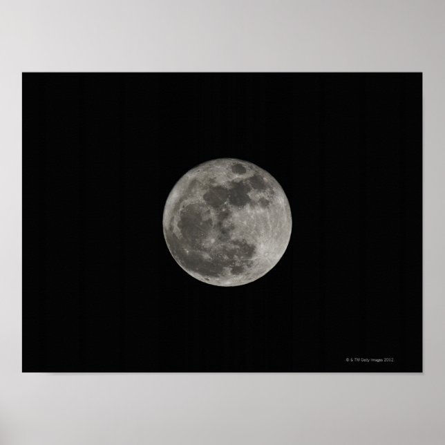 Póster Lua cheia contra o céu noturno (Frente)