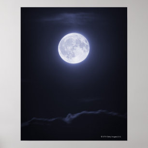 Póster Lua cheia da coberta da nuvem