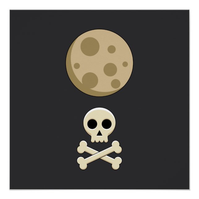 Póster Lua Cheia e Caveira  (Frente)