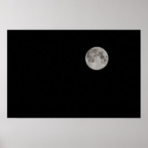 Póster Lua cheia no céu escuro