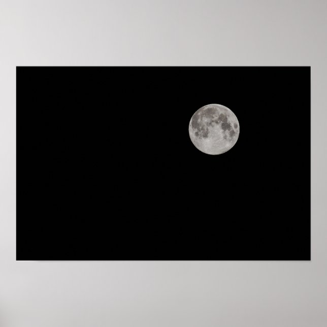 Póster Lua cheia no céu escuro (Frente)