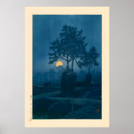 Poster Lua cheia no Gamo por Kawase Hasui