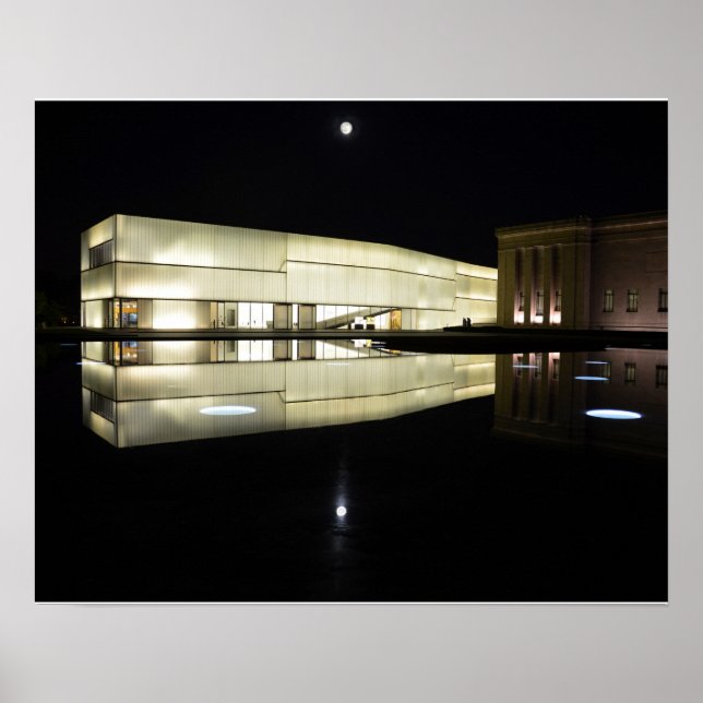 Poster Lua cheia sobre o Museu de Arte de Nelson-Atkins (Frente)