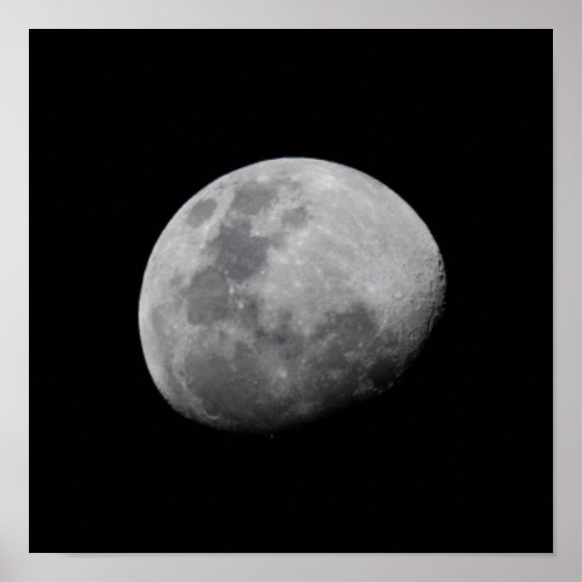 Poster Lua com céu negro | Zâmbia, Luangwa do Sul (Frente)