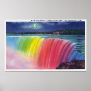 Póster Lua crescente acima de Horseshow iluminado