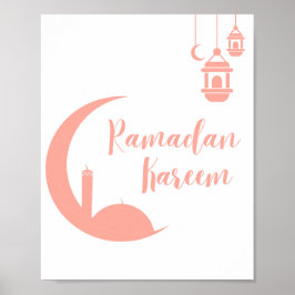 Poster  Lua Crescente e Lanterna Elegantes do Ramadan Kar
