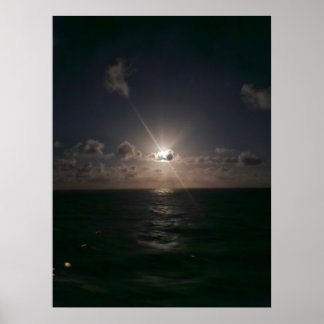 Poster Lua de cheio no mar