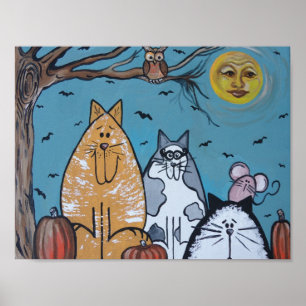 Póster Lua de Colheita de Gato